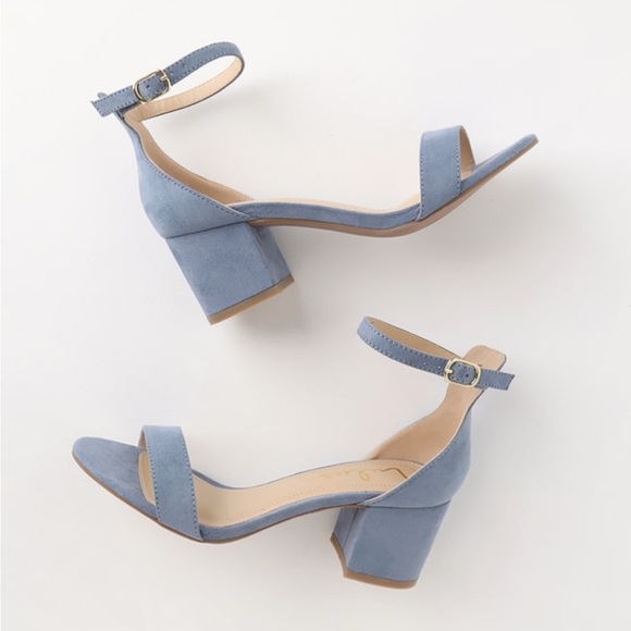 Lulu’s Harper Blue Suede Ankle Strap Heels - Picture 5 of 5